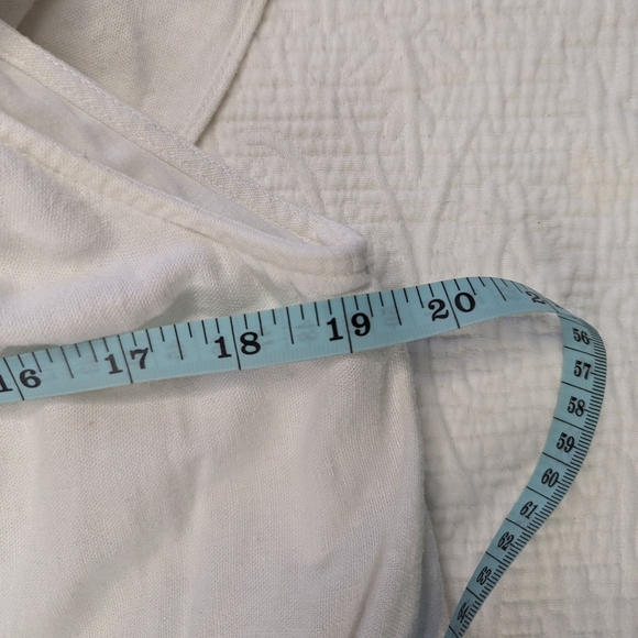 Linen Blend Embroidered Eyelet Floral Dress White M - Picture 11 of 14